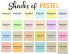 67 Shades of Pastel: Color Names, Hex, RGB, CMYK Codes