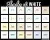 165 Shades of White: Color Names, Hex, RGB, CMYK Codes