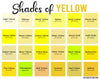 180 Shades of Yellow: Color Names, Hex, RGB, CMYK Codes