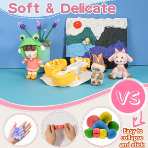 36 Color Air Dry Clay Kit with Tools – Soft, Lightweight DIY Modeling Clay for Kids