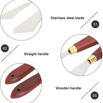 5 Pieces Painting Knife Set Stainless Steel with Wooden Handle