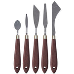 5 Pieces Painting Knife Set Stainless Steel with Wooden Handle